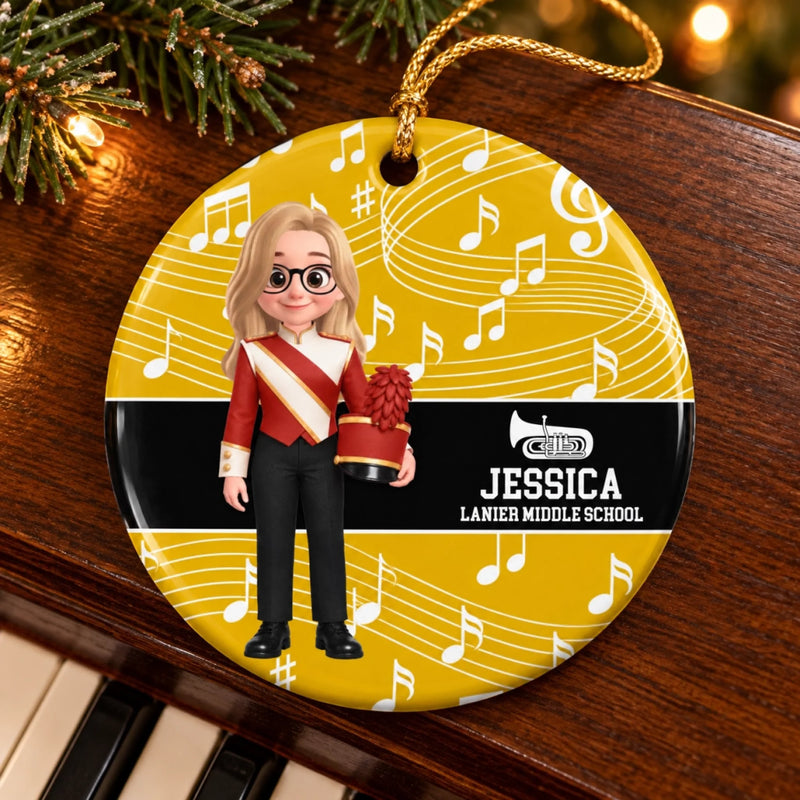 Custom Name Marching Band Gifts - Personalized Ceramic Ornament