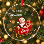 Custom Name Baby's First Christmas Gifts - Personalized Glass Ornament