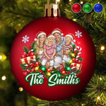Custom Name Christmas Gifts For Family- Personalized Photo Full Wrap Ball Ornament