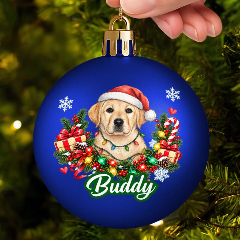 Custom Name Christmas Gifts For Pet Lovers - Personalized Photo Full Wrap Ball Ornament