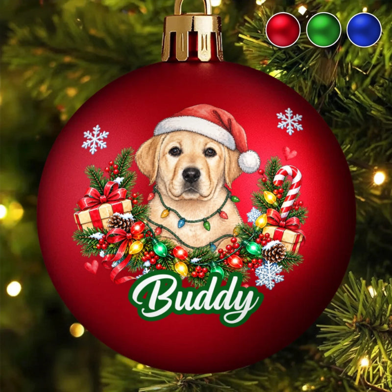Custom Name Christmas Gifts For Pet Lovers - Personalized Photo Full Wrap Ball Ornament