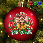 Custom Name Christmas Gifts For Bestie, Best Friends- Personalized Photo Full Wrap Ball Ornament