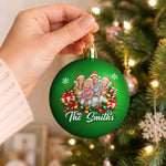 Custom Name Christmas Gifts For Family- Personalized Photo Full Wrap Ball Ornament