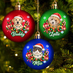 Custom Name Christmas Gifts For Pet Lovers - Personalized Photo Full Wrap Ball Ornament