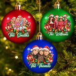 Custom Name Christmas Gifts For Family- Personalized Photo Full Wrap Ball Ornament