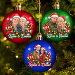 Custom Name Christmas Gifts For Couple - Personalized Photo Full Wrap Ball Ornament