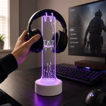 Custom Name Neon Gaming Desk Decor - Personalized Headphone Stand