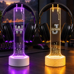 Custom Name Neon Gaming Desk Decor - Personalized Headphone Stand