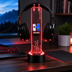 Custom Name Neon Gamer Setup Gifts - Personalized Headphone Stand