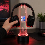 Custom Name Neon Gamer Setup Gifts - Personalized Headphone Stand