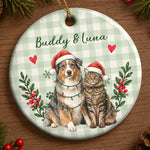Custom Name Christmas Keepsakes for Pet Lovers - Personalized Ceramic Ornament