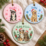 Custom Name Christmas Keepsakes for Pet Lovers - Personalized Ceramic Ornament