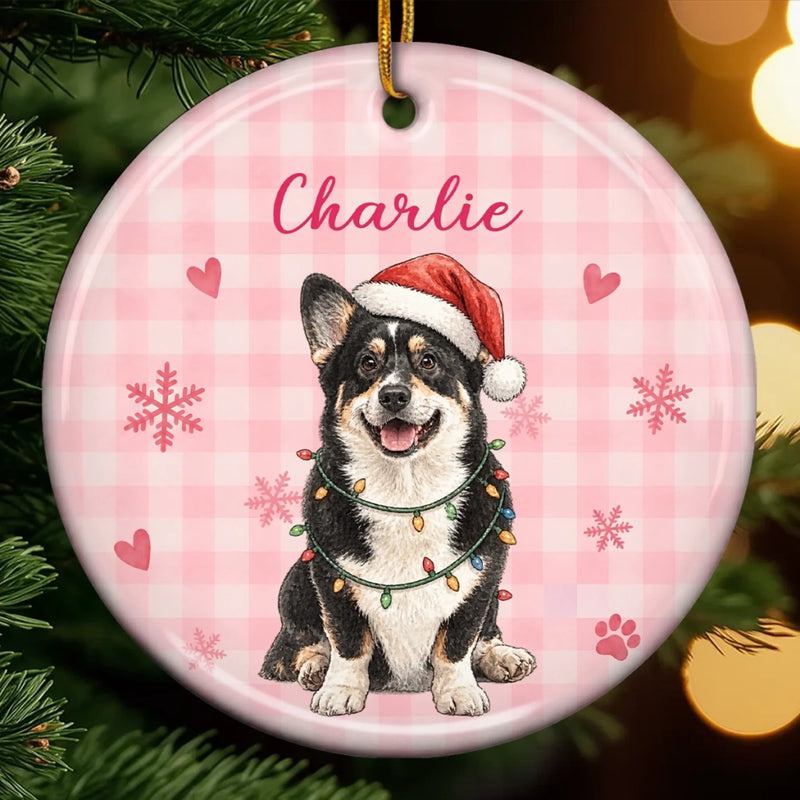Custom Name Christmas Keepsakes for Pet Lovers - Personalized Ceramic Ornament