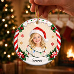 Custom Family Photo Christmas Tree Keepsake - Personalized Ceramic Ornament