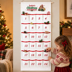 Custom Name Christmas Advent Calendar for Children - Personalized Fabric Advent Calendar