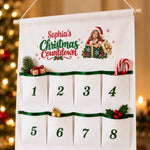 Custom Name Christmas Advent Calendar for Children - Personalized Fabric Advent Calendar