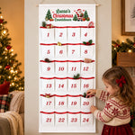Custom Christmas 24-Day Pocket Countdown Decor - Personalized Fabric Advent Calendar