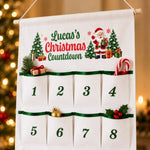 Custom Christmas 24-Day Pocket Countdown Decor - Personalized Fabric Advent Calendar