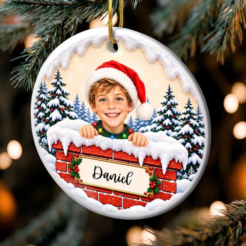 Custom Name Christmas Family Gifts - Personalized Ceramic Ornament