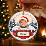 Custom Name Christmas Family Gifts - Personalized Ceramic Ornament