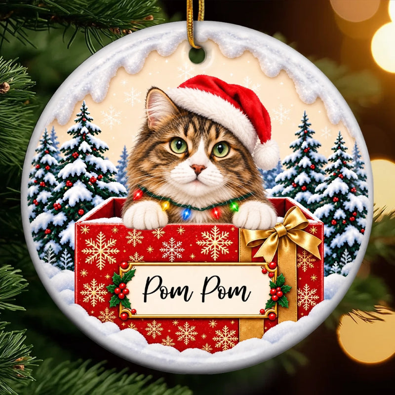 Custom Name Christmas Family Gifts - Personalized Ceramic Ornament