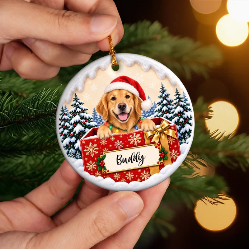 Custom Name Christmas Family Gifts - Personalized Ceramic Ornament