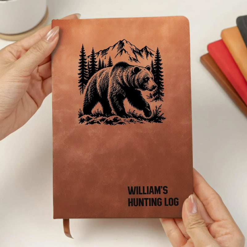 Custom Name Hunting Log Gifts - Personalized Leather Writing Journal