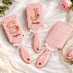 Custom Name Floral Monogram Gifts for Women - Personalized Paddle Hair Brush