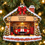 Custom Name Christmas Garage Gifts for Men - Personalized Acrylic Ornament