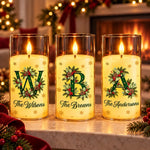Custom Christmas Family Name Decor - Personalized LED Candle Light