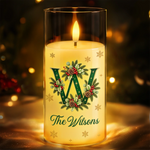 Custom Christmas Family Name Decor - Personalized LED Candle Light