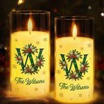 Custom Christmas Family Name Decor - Personalized LED Candle Light