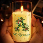 Custom Christmas Family Name Decor - Personalized LED Candle Light