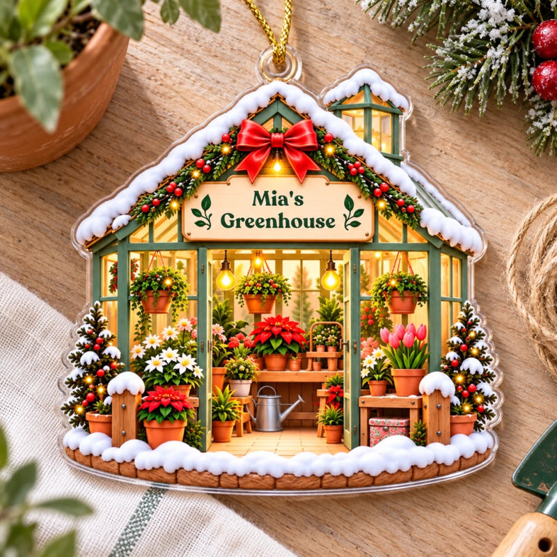 Custom Greenhouse Christmas Gifts - Personalized Acrylic Ornament