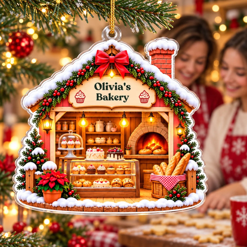 Custom Design Christmas Bakery House Gifts - Personalized Acrylic Ornament