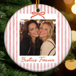 Custom Photo Friendship Gifts for Sisters and Besties - Personalized Ceramic Ornament - Friends Forever