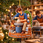 Personalized Acrylic Ornament – Christmas Gifts For Pottery Lovers – Born To Make Pottery