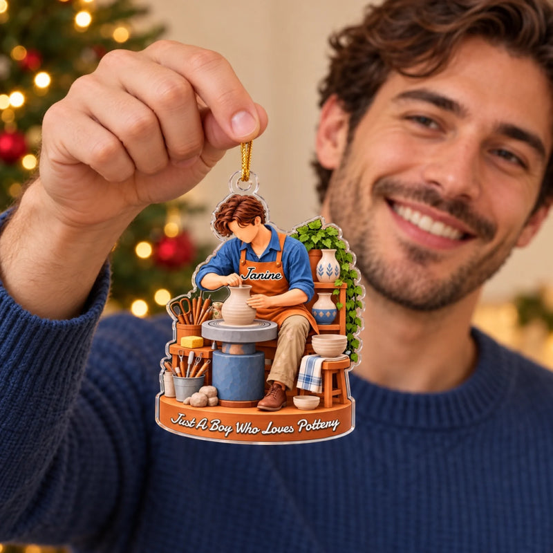 Personalized Acrylic Ornament – Christmas Gifts For Pottery Lovers – Born To Make Pottery