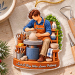 Personalized Acrylic Ornament – Christmas Gifts For Pottery Lovers – Born To Make Pottery