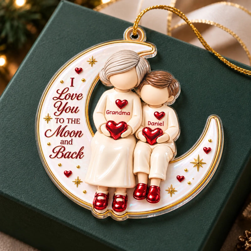 Personalized Moon Ornament – Christmas Gifts For Grandma – Love From Grandkids