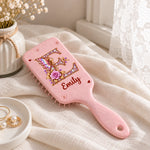 Custom Name Butterfly Floral Gifts for Women - Personalized Paddle Hair Brush