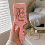 Custom Name Butterfly Floral Gifts for Women - Personalized Paddle Hair Brush