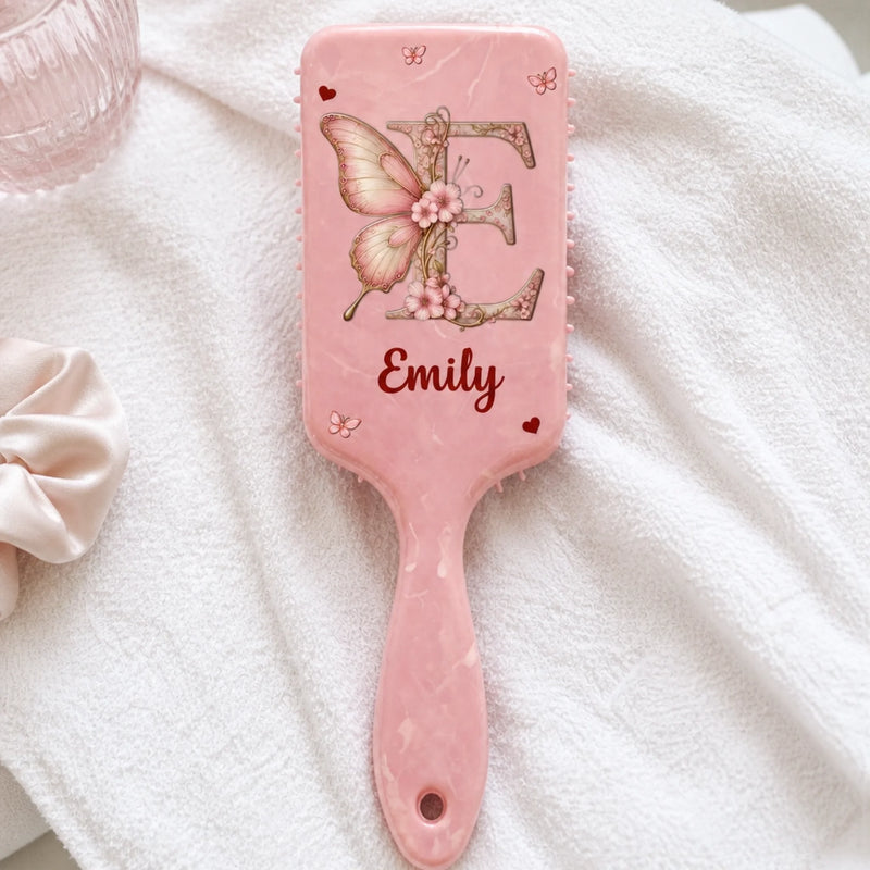 Custom Name Butterfly Gifts for Women - Personalized Paddle Hair Brush