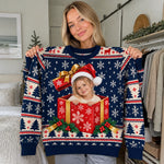 Custom Photo Christmas Gifts for Kids - Personalized Ugly Christmas Sweater