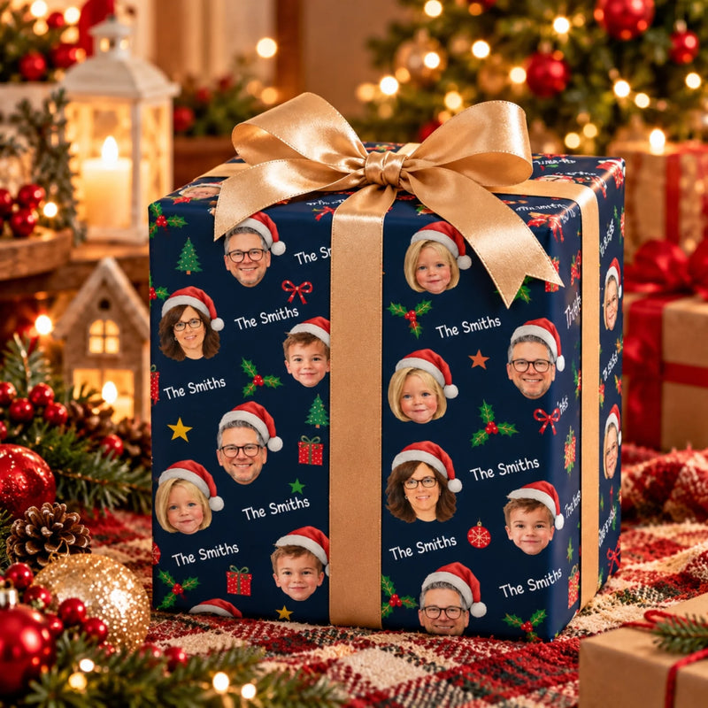 Custom Photo Christmas Gifts For Family - Personalized Wrapping Paper