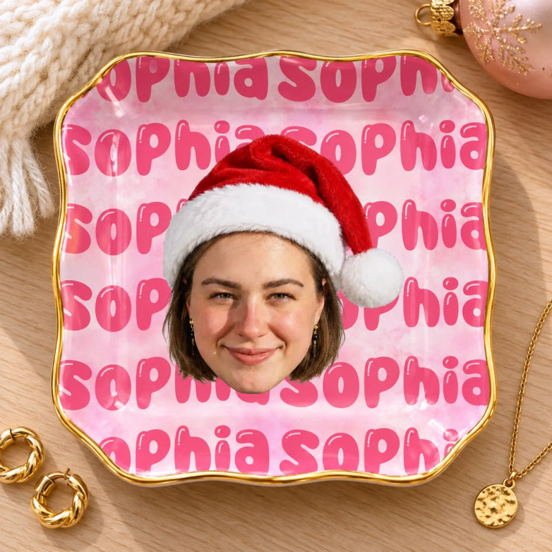 Custom Photo Christmas Gifts for Women - Personalized Jewelry Dish
