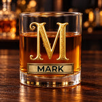 Custom Name Floral Butterfly Monogram Gifts - Personalized Whiskey Glass