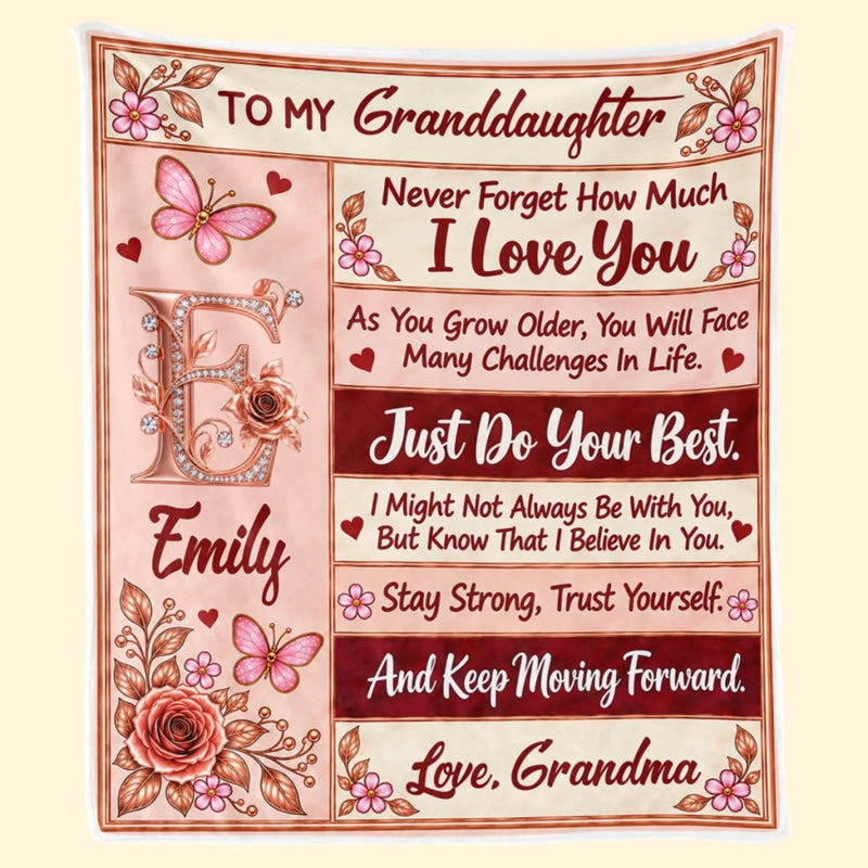 Custom Name Love Gifts for Granddaughter - Personalized Blanket