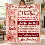 Custom Name Love Gifts for Granddaughter - Personalized Blanket