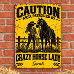Custom Name Crazy Horse Lady Gifts - Personalized Metal Sign